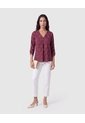 Blusa Manga 3/4 Con Pliegue Para Mujer  Para Mujer Vino Patprimo de Patprimo