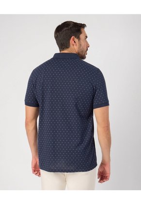 Polo Estampada Con Bolsillo En Lateral Para Hombre Azul Patprimo