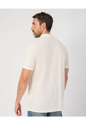 Polo Unicolor Con Bolsillo Para Hombre Crema Patprimo