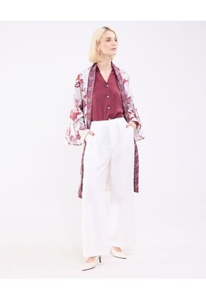 Camisa Para Mujer Manga Larga Color Vino Marca Patprimo #30010693