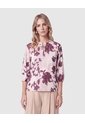 Blusa Estampada Con Cierre De Lazada Para Mujer  Para Mujer Morado Patprimo de Patprimo