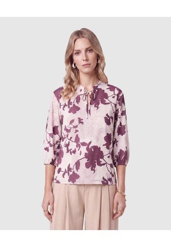 Blusa Estampada Con Cierre De Lazada Para Mujer  Para Mujer Morado Patprimo Patprimo