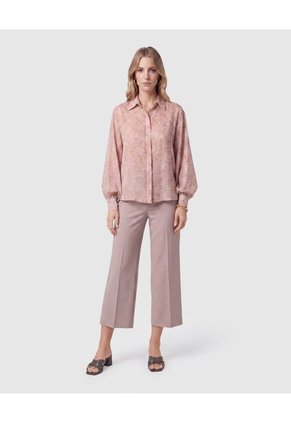 Camisa Manga Abullonada Estampada Mujer  Para Mujer Rosa Patprimo