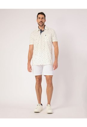 Polo Con Microestampado Para Hombre Crema Patprimo