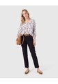 Blusa Manga 3/4 Con Pliegue Para Mujer  Para Mujer Blanco Patprimo de Patprimo