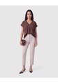 Blusa Con Cuello En V Y Pliegue Mujer  Para Mujer Café Patprimo de Patprimo