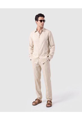 Guayabera Manga Larga Hombre Con Bordados  Para Hombre Beige Patprimo