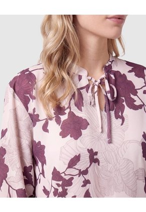 Blusa Estampada Con Cierre De Lazada Para Mujer Para Mujer Morado Patprimo