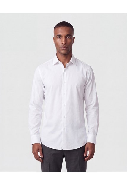 Camisa De Manga Larga Hombre  Para Hombre Blanco Patprimo