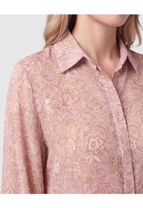 Camisa Manga Abullonada Estampada Mujer  Para Mujer Rosa Patprimo