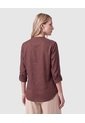 Blusa Con Bolsillos Frontales Para Mujer  Para Mujer Café Patprimo de Patprimo