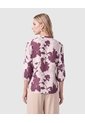 Blusa Estampada Con Cierre De Lazada Para Mujer  Para Mujer Morado Patprimo de Patprimo