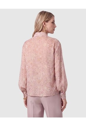 Camisa Manga Abullonada Estampada Mujer  Para Mujer Rosa Patprimo