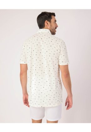 Polo Con Microestampado Para Hombre Crema Patprimo