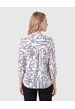 Blusa Manga 3/4 Con Pliegue Para Mujer  Para Mujer Blanco Patprimo de Patprimo
