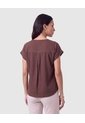 Blusa Con Cuello En V Y Pliegue Mujer  Para Mujer Café Patprimo de Patprimo