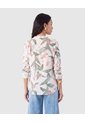 Blusa Mujer Manga 3/4 Con Estampado Y Cuello Mao  Para Mujer Crema Patprimo de Patprimo