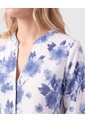 Blusa Manga Larga Con Ajuste Para Mujer  Para Mujer Azul Patprimo de Patprimo