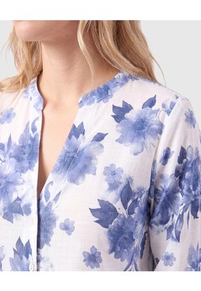 Blusa Manga Larga Con Ajuste Para Mujer Para Mujer Azul Patprimo