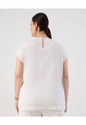 Blusa  Para Mujer Manga Corta Color Blanco Marca Patprimo #14121416