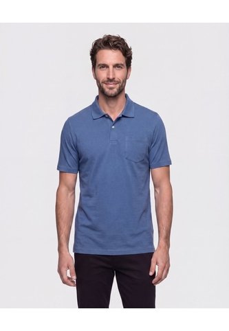 Polo Unicolor Con Bolsillo   Para Hombre Azul Patprimo Patprimo
