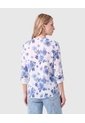 Blusa Manga Larga Con Ajuste Para Mujer  Para Mujer Azul Patprimo de Patprimo