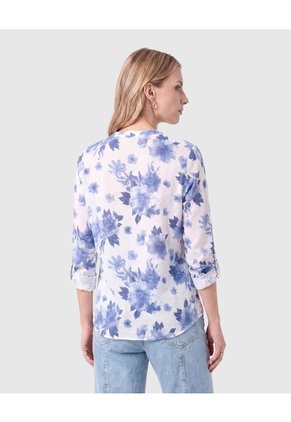 Blusa Manga Larga Con Ajuste Para Mujer Para Mujer Azul Patprimo