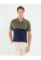 Polo Cuello Tejido Con Bloque De Color Para Hombre  Para Hombre Verde Patprimo de Patprimo