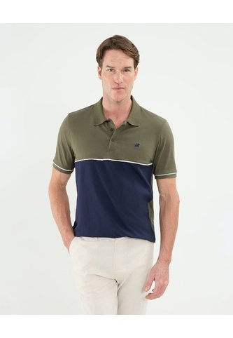 Polo Cuello Tejido Con Bloque De Color Para Hombre  Para Hombre Verde Patprimo Patprimo