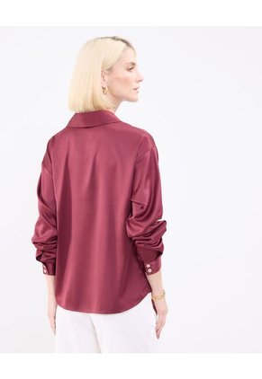 Camisa Para Mujer Manga Larga Color Vino Marca Patprimo #30010693