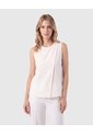 Blusa Sin Mangas Con Pliegue Para Mujer  Para Mujer Blanco Patprimo de Patprimo