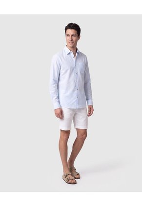 Camisa Hombre Manga Larga Con Bolsillo Para Hombre Azul Patprimo