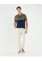Polo Cuello Tejido Con Bloque De Color Para Hombre  Para Hombre Verde Patprimo de Patprimo