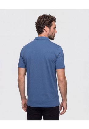 Polo Unicolor Con Bolsillo Para Hombre Azul Patprimo