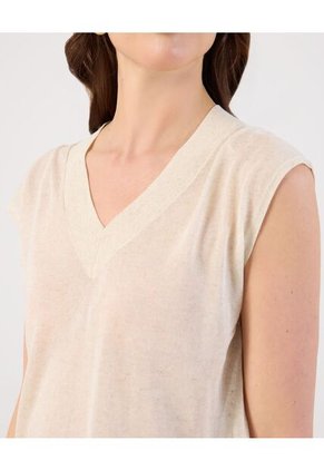 Chaleco  Para Mujer Tejido Color Beige Marca Patprimo #30250049