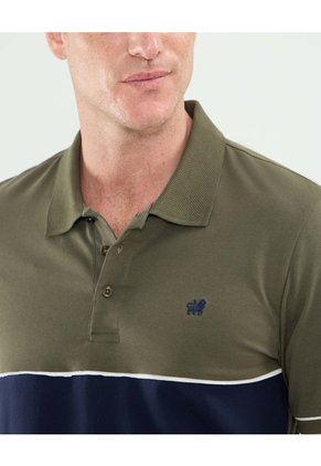 Polo Cuello Tejido Con Bloque De Color Para Hombre  Para Hombre Verde Patprimo