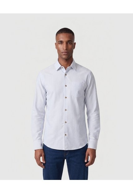 Camisa Manga Larga Con Bolsillo Para Hombre  Para Hombre Azul Patprimo