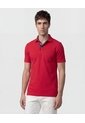 Polo Unicolor, Cuello Duro Con Bolsillo Y Silueta Regular Fit  Para Hombre Rojo Patprimo de Patprimo