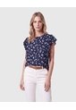 Blusa Con Volantes En Mangas Para Mujer  Para Mujer Azul Patprimo de Patprimo