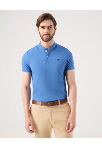 Polo Unicolor Con Bordado  Para Hombre Azul Patprimo Patprimo