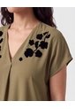 Blusa Con Detalles Bordados Para Mujer  Para Mujer Verde Patprimo de Patprimo