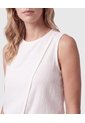 Blusa Sin Mangas Con Pliegue Para Mujer  Para Mujer Blanco Patprimo de Patprimo
