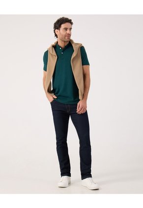 Polo Unicolor Con Bordado  Para Hombre Verde Patprimo