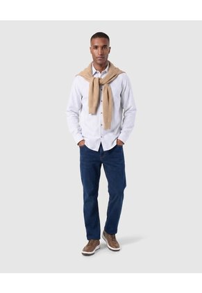 Camisa Manga Larga Con Bolsillo Para Hombre  Para Hombre Azul Patprimo