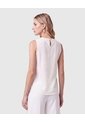 Blusa Sin Mangas Con Pliegue Para Mujer  Para Mujer Blanco Patprimo de Patprimo