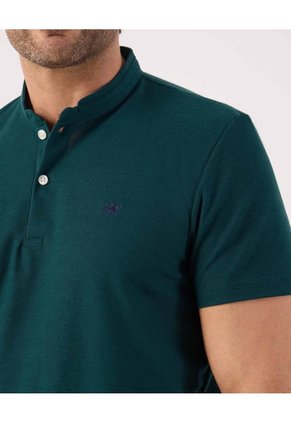 Polo Unicolor Con Bordado  Para Hombre Verde Patprimo