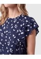 Blusa Con Volantes En Mangas Para Mujer  Para Mujer Azul Patprimo de Patprimo