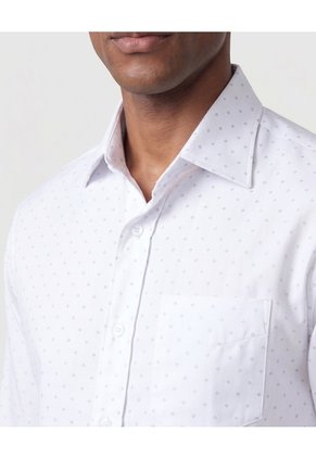 Camisa Estampada De Manga Larga Hombre  Para Hombre Blanco Patprimo