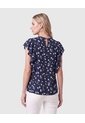 Blusa Con Volantes En Mangas Para Mujer  Para Mujer Azul Patprimo de Patprimo