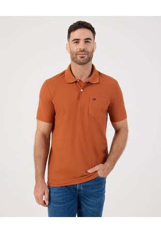 Polo Unicolor Con Bolsillo   Para Hombre Naranja Patprimo Patprimo